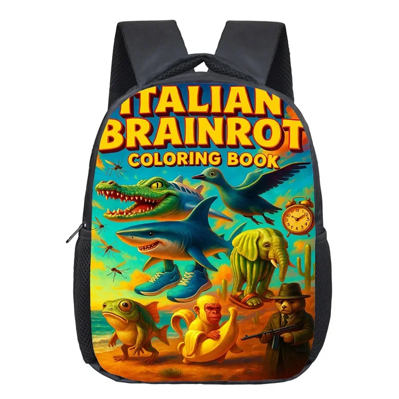 

2025 Fun Game Italian Brainrot Backpack Boy Girl Casual Manga Schoolbag Tralalero Tralala DIY Pattern Backpacks Student Mochila