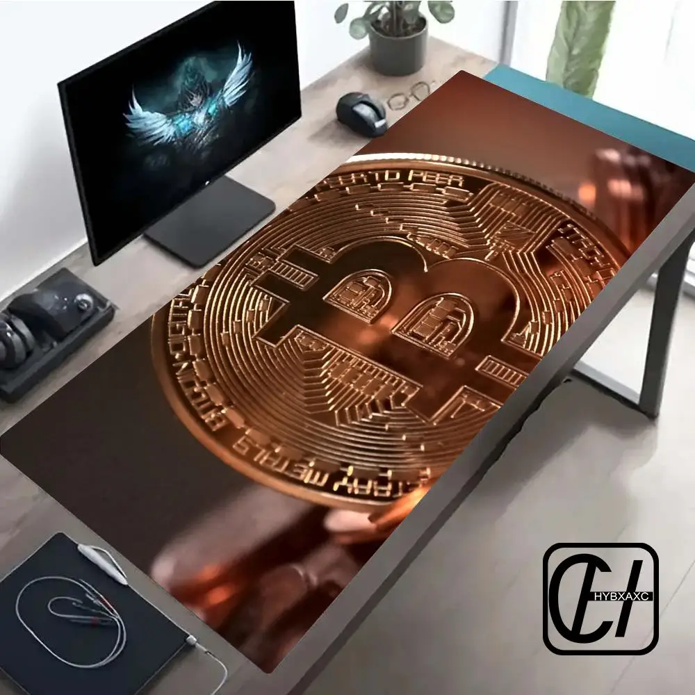 

Bitcoin Mouse Pad Large Computer Office Game Table Mats XXL Rubber Anti-slip Gaming Keyboard Mousepads Long Desk Pads