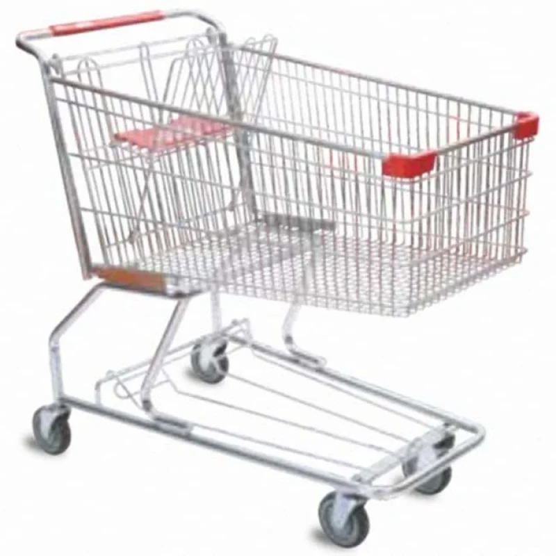 custom.YOUB American Style Portable Folding Shopping Cart Light Waterproof Stainless Steel Mesh Structure Supermarket Use