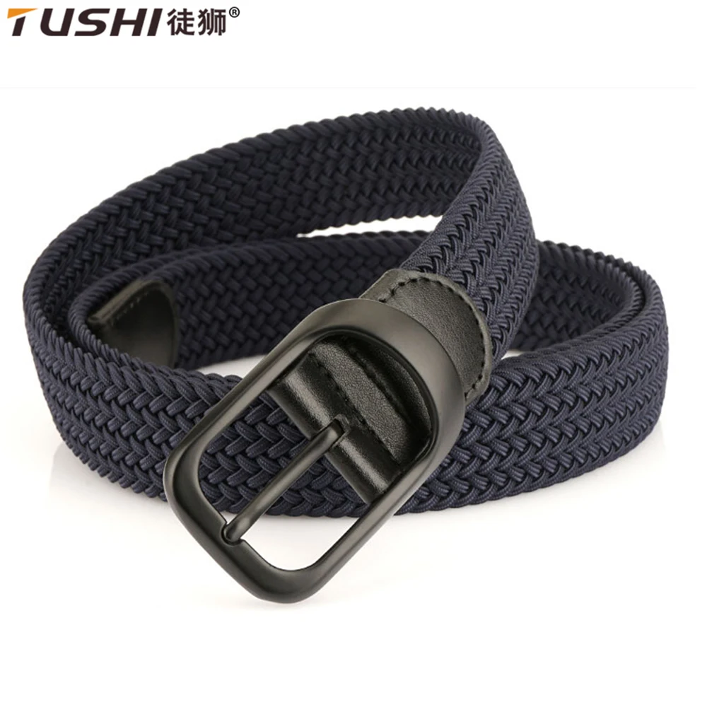 

TUSHI New Canvas Belts for Men Fashion Metal Pin Buckle Military Tactical Strap Male Elastic Belt for Pants Jeans