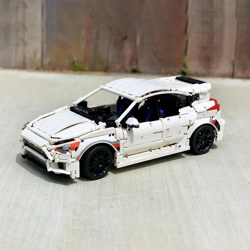 2982-Piece Fordsss Focus RS MK3 Manual Version Custom Building Blocks Model, 1:10 Scale Assembly Kit, Feature-Rich