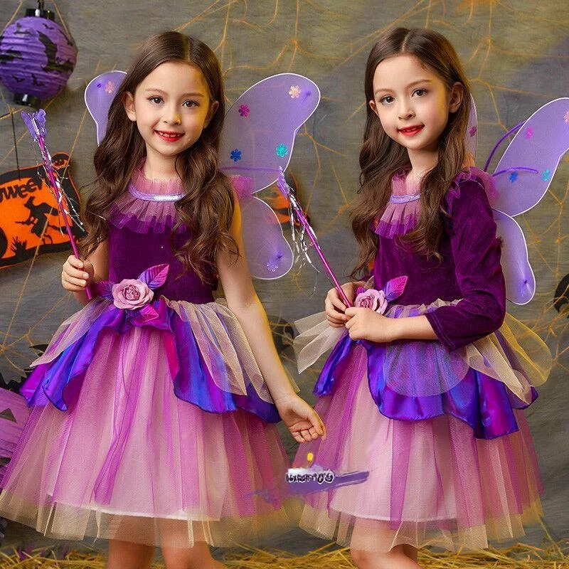 

Halloween Children's Costume Long Sleeve Princess Snow White Witch Dress Elf Suit Parent-Child Outfit Halloween Ball Gown