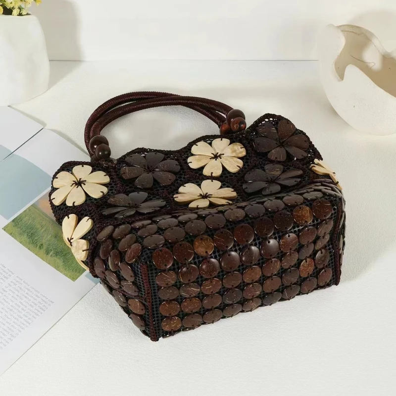 Ethnic Style Bohemian Coconut Shell Women new Bag Handmade Bag Large Capacity Fashion Package Single Shoulder Retro Women Pack - view 4