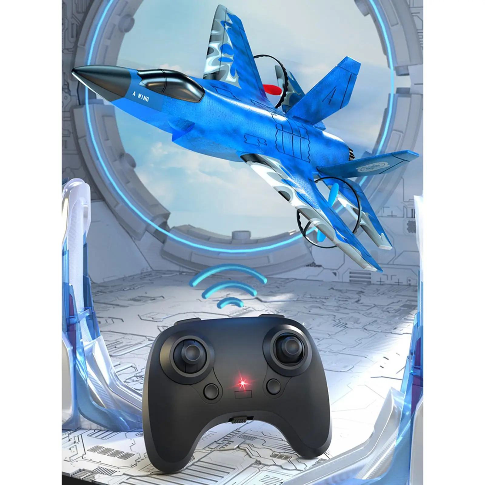 Easy to Fly RC Plane Foam Glider with LED Light Remote Control Aircraft for Beginner Kids Hobby Toy