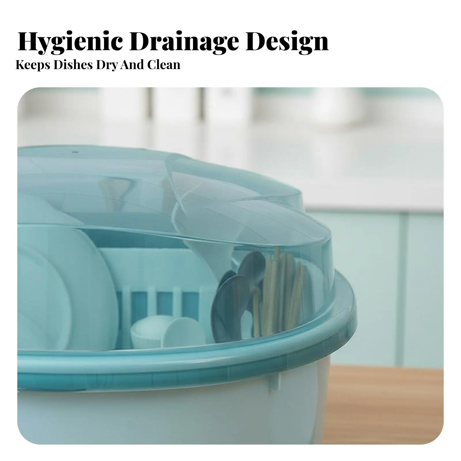 

Covered Dish Drying Box Debrisresistant Cover Covered Dish Drainer Draining Function Includes Water-Collection Tray for Families