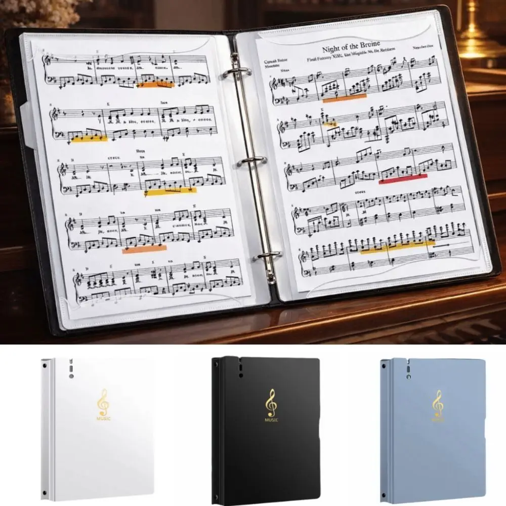 

A4 Sheet Music Folder Spiral Waterproof Music Score Binder Index Post Loose-leaf Storage Document Organizer Students