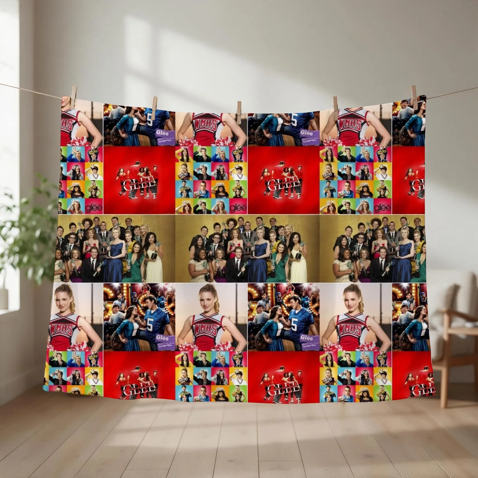 Glee TV Series Aesthetics Photos Collage - 1 Throw Blanket couch cozy soft plush fuzzy picnic outdoor blanket