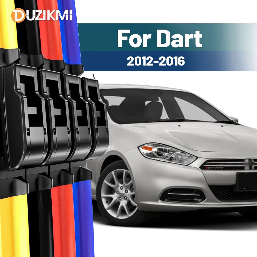 Für Dodge Dart 2012–2016 2013 2014 2015 2 Stück Frontscheibe Scheibenwischerblätter Rot Blau