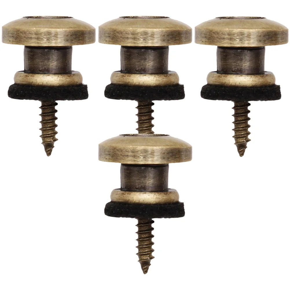 

4 Pcs Guitar Strap Button Locking Locks Buckle Accessories Electric Buttons Metal