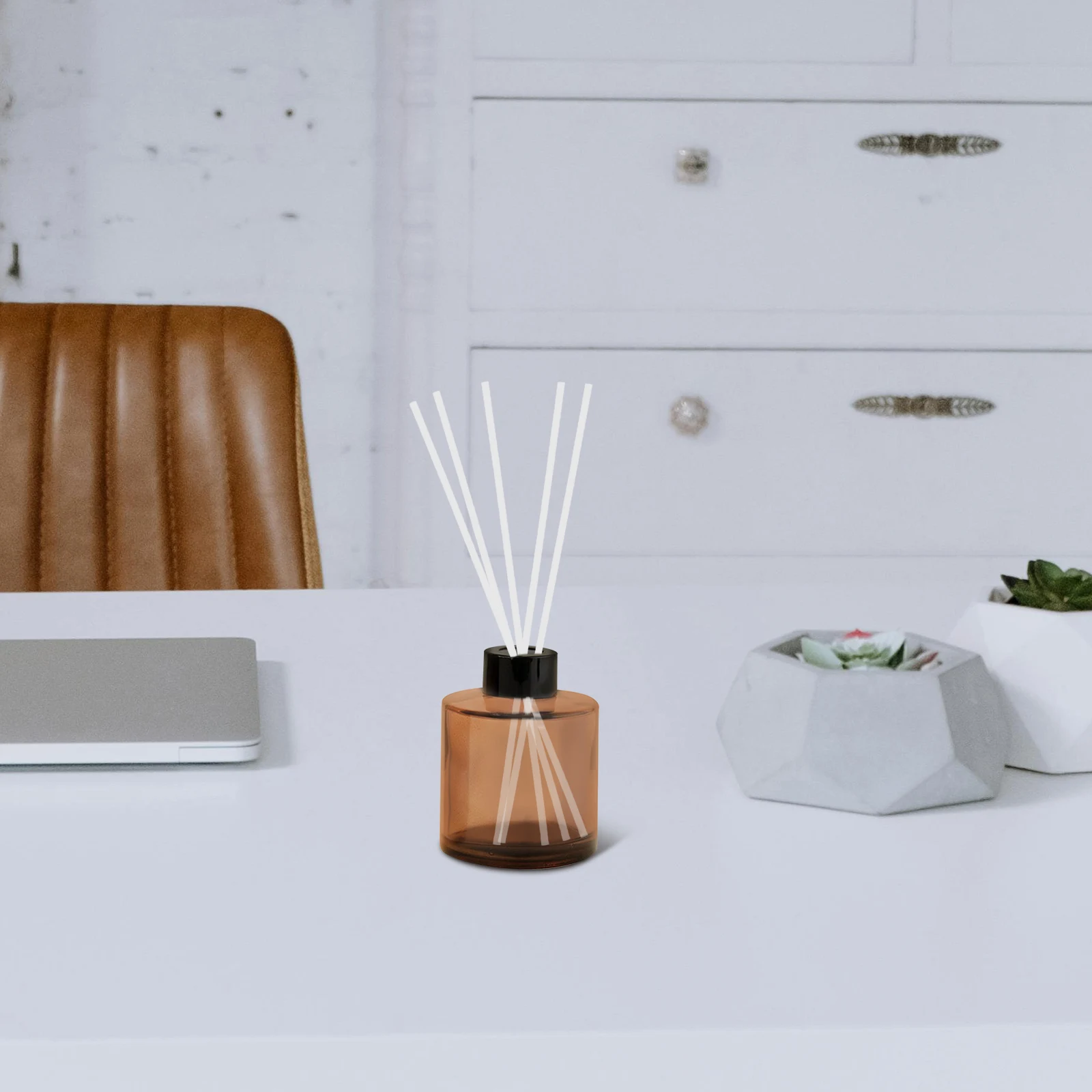 

100Pcs Fiber Reed Diffuser Sticks Refill Essential Oil DIY Scent Enhancer Indoor Air Freshener White