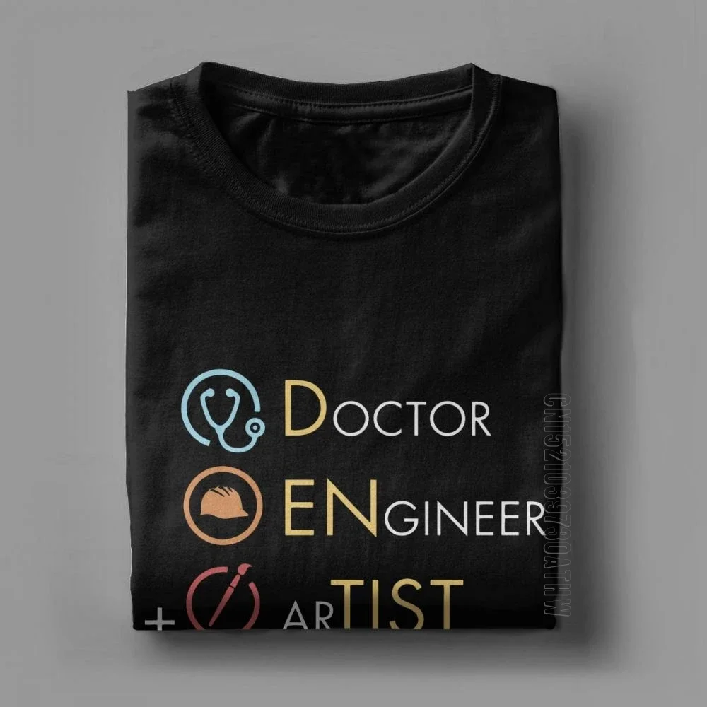 Doctor Engineer Artist Vintage T Shirt Men Dentist Funny Dental Student Tops Adult Tees Pure Cotton Crew Neck T-Shirt