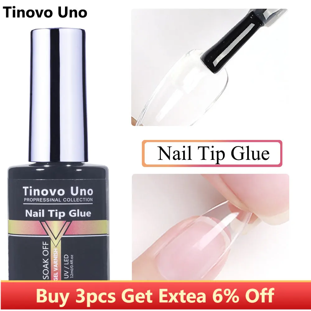 

Tinovo Uno Nail Glue for Flase Nail Tip Super Strong Hold Capsule Glue Liquid 12ml UV Adhesive Gel Polish for Nail Art Extension