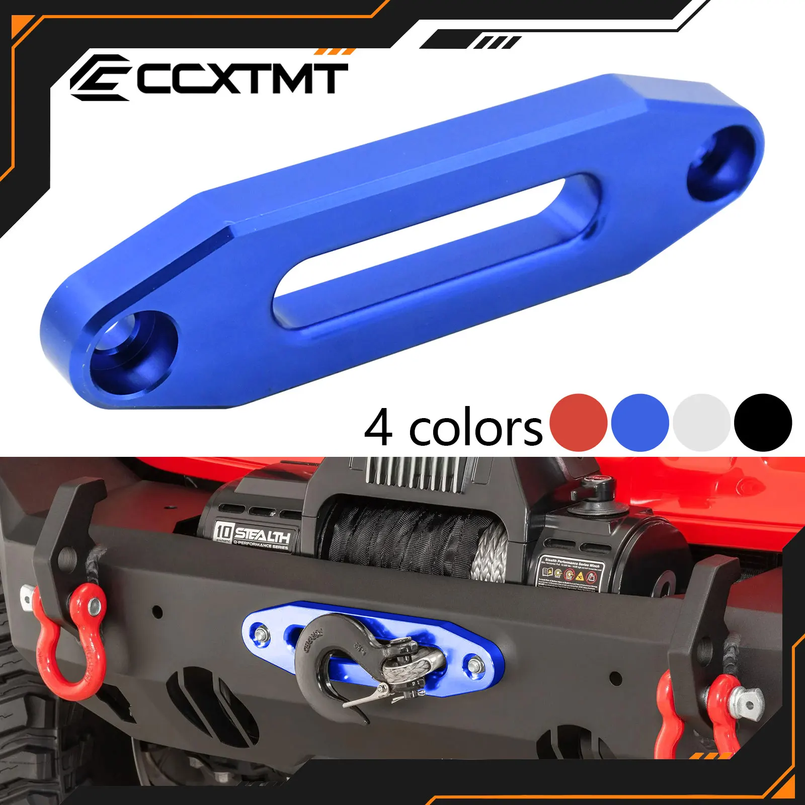 CNC Aluminum Front Rear Hawse Fairlead Winch 7/8'' 123mm Mount Centers For 2000-3500 LBS ATV UTV Rope Cable Vehicle Accessory