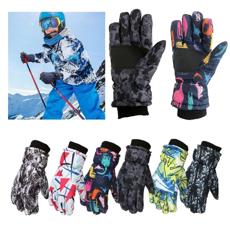

2025 детские лыжные перчатки, сохраняющие тепло пальцев, водонепроницаемые утепленные варежки, зимние детские перчатки для сноуборда и снега для мальчиков, аксессуары для девочек
