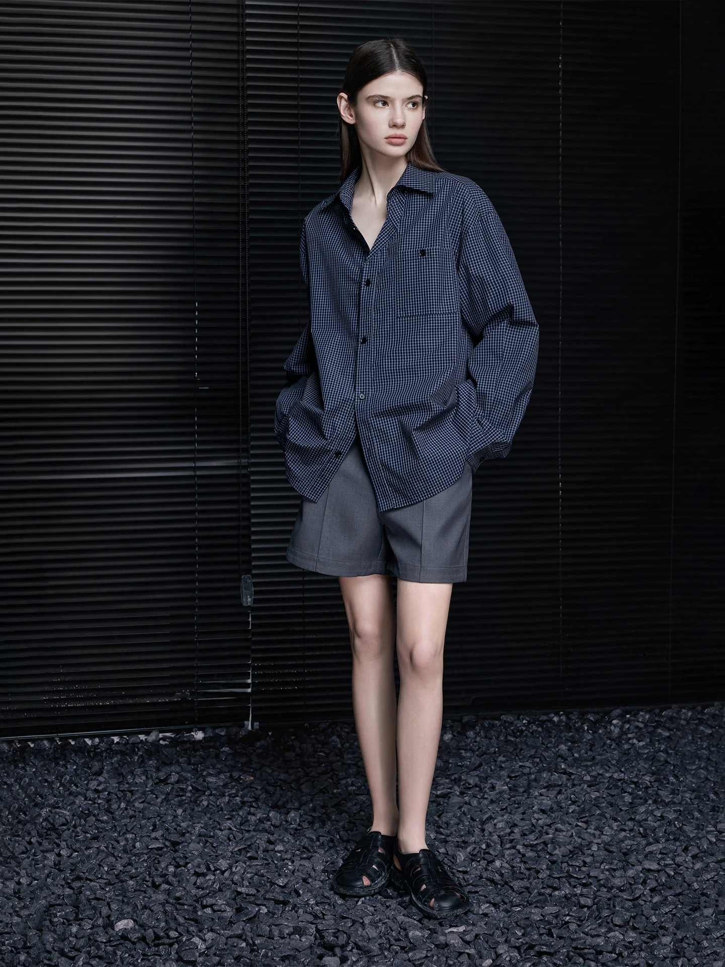 

Pure Cotton Plaid Long Sve irt Jaet Women's Oversize Lazy Sle Spring New Arrival Street Sle Loose Fit Button up
