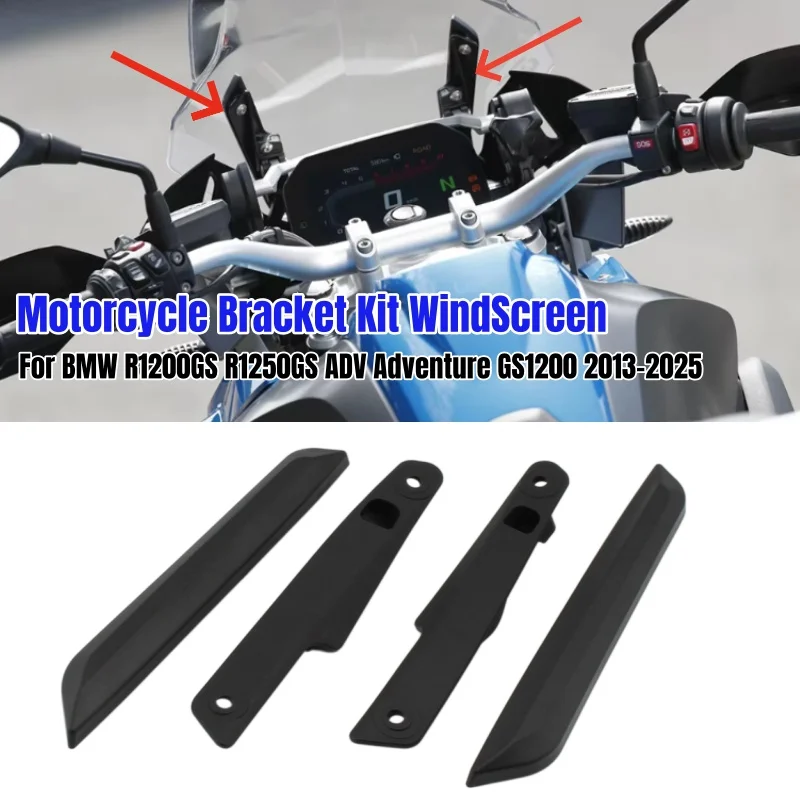 For BMW R1200GS R1250GS ADV Adventure GS1200 R 1200 1250 GS 2013-2025 Motorcycle Windshield Trim Strip Bracket Kit WindScreen