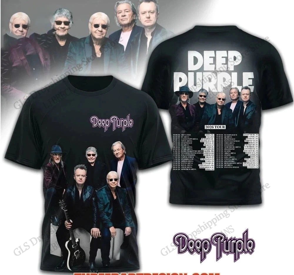 Deep Purple 2026 Tour Album 3D Print T-Shirt Men Women Fashion Breathable Short Sleeve Tops Tees Kids T Shirt Band Shirts Y2k