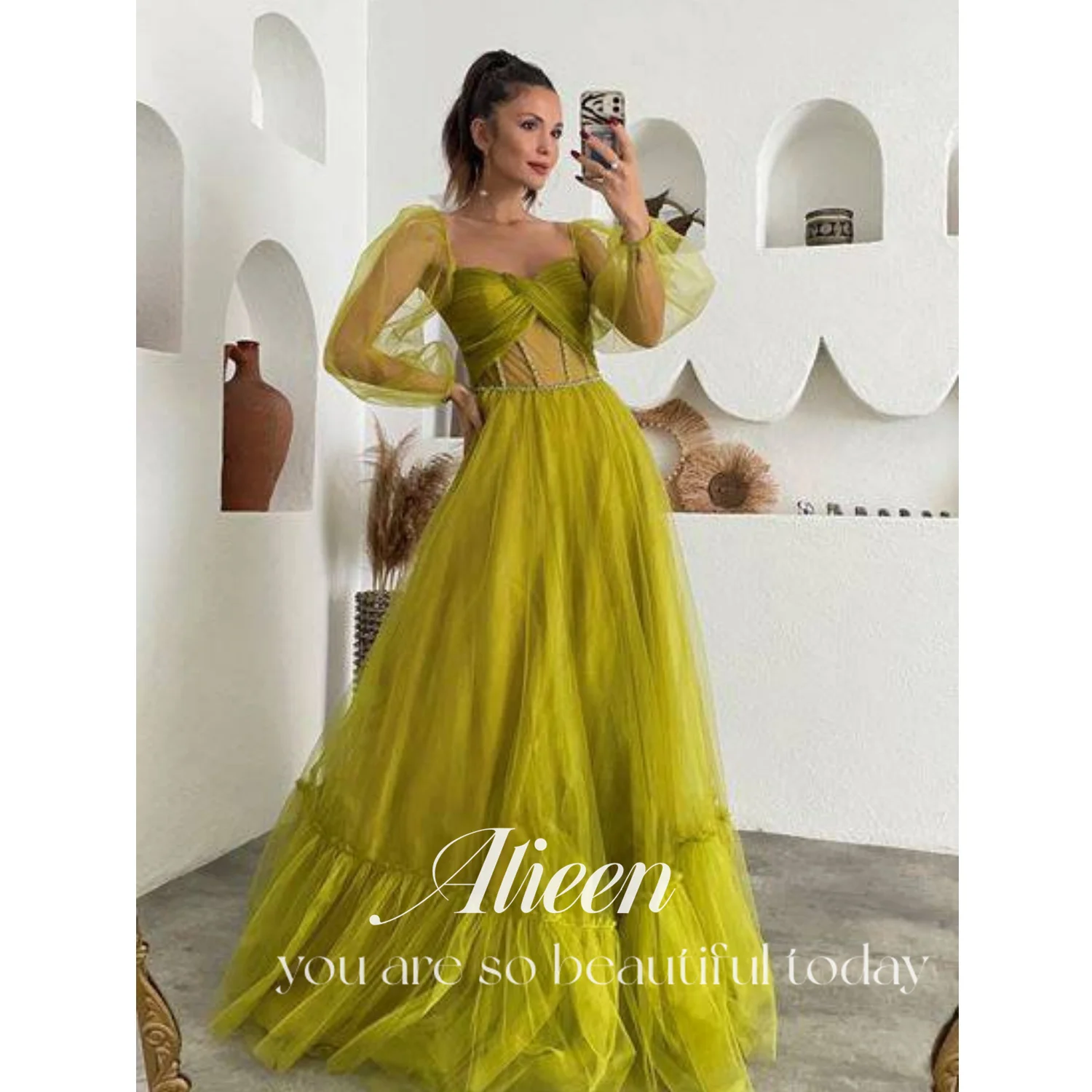 Ailee Suitable Dresses on Request Mesh New Evening Dresses 2023 Party Dress for Wedding Party Dress Women Elegant Luxury Robe