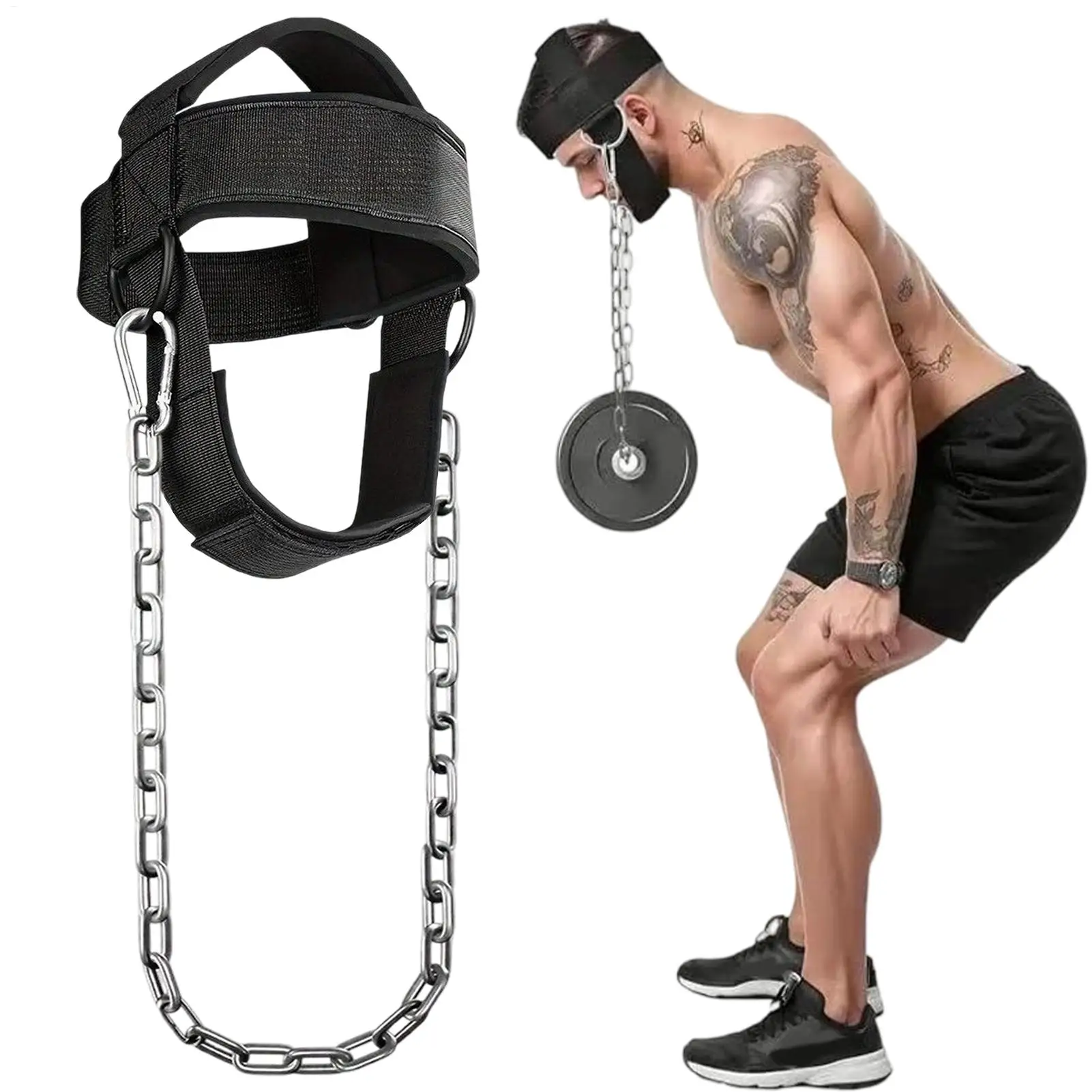 حزام الرأس الرياضي لتدريب الرقبة، حزام منشئ العضلات، جهاز تقوية الرقبة في صالة الألعاب الرياضية المنزلية، أداة مساعدة قابلة للتعديل #1