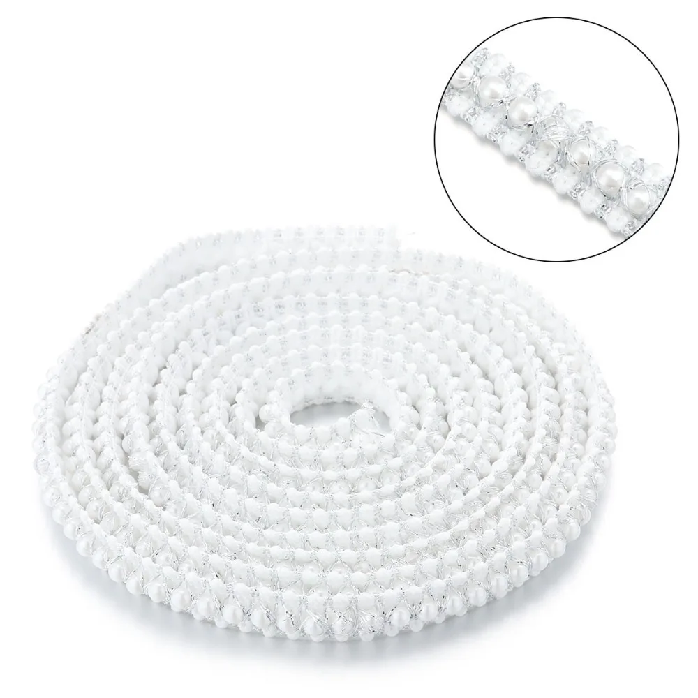 

2 ярда/лот DIY Вышивание жемчужных бусин Кружевная лента Платье Юбка Шитье Тканевая отделка ручной работы Ленты Сплошной цвет Упаковка Подарочные ленты