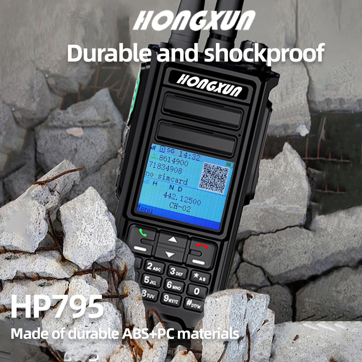 HX HP795 POC DMR UHF Handheld Global Walkie-talkie 10w GPS Positioning IPX68waterproof 5000KM Walkie-talkie