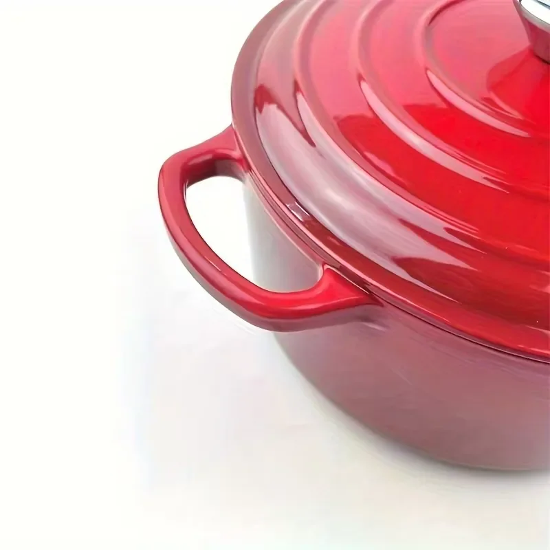 Enameled Cast Iron Dutch Oven Pot Non Stick Cooking Casserole Stew Pan Kitchen Cookware Set for Induction Gas Oven Baking