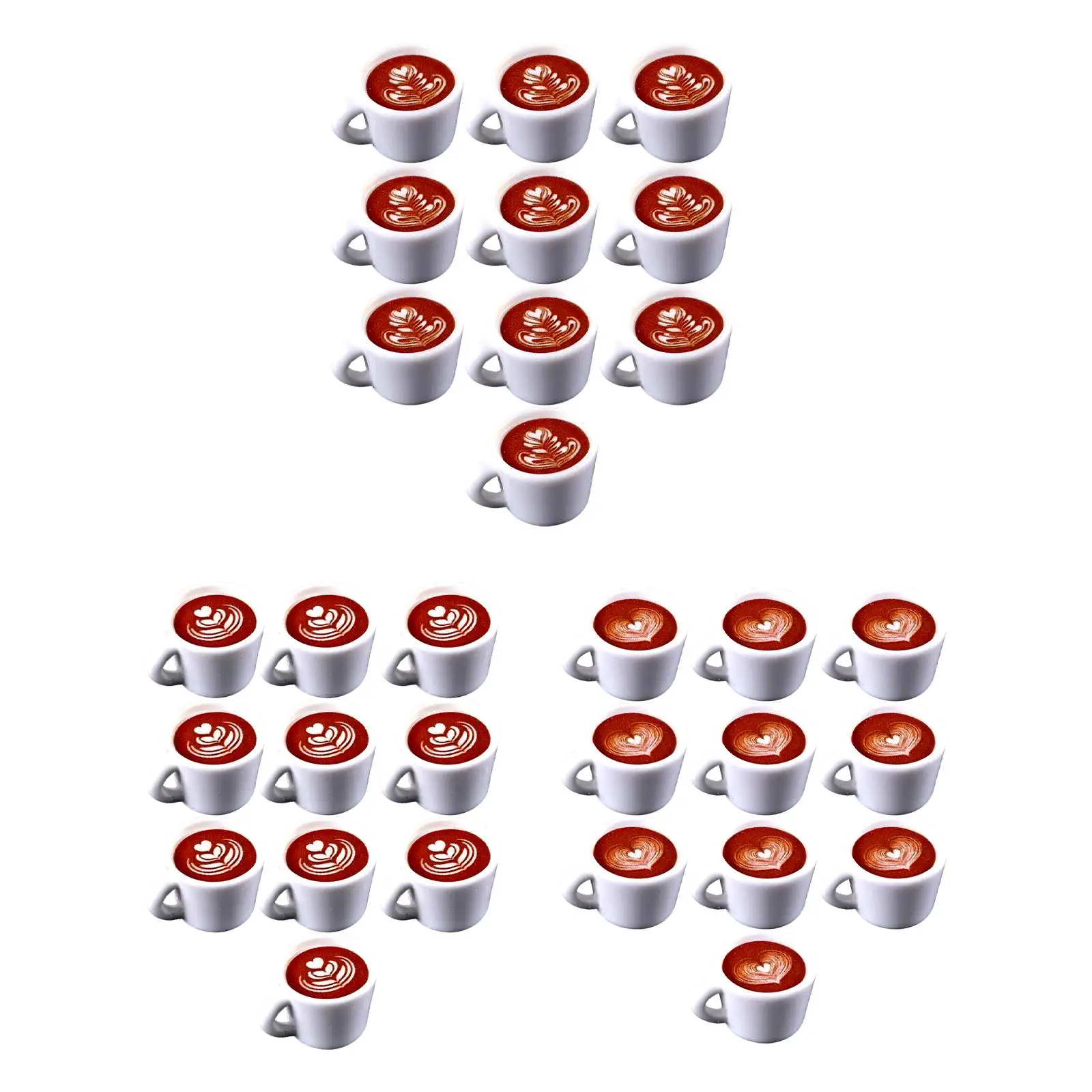 10Pcs Dollhouse Coffee Latte Model Mini Kitchen Toy Simulated Latte Art for Cafe Bar Kitchen Dolls House Life Scene Accessories