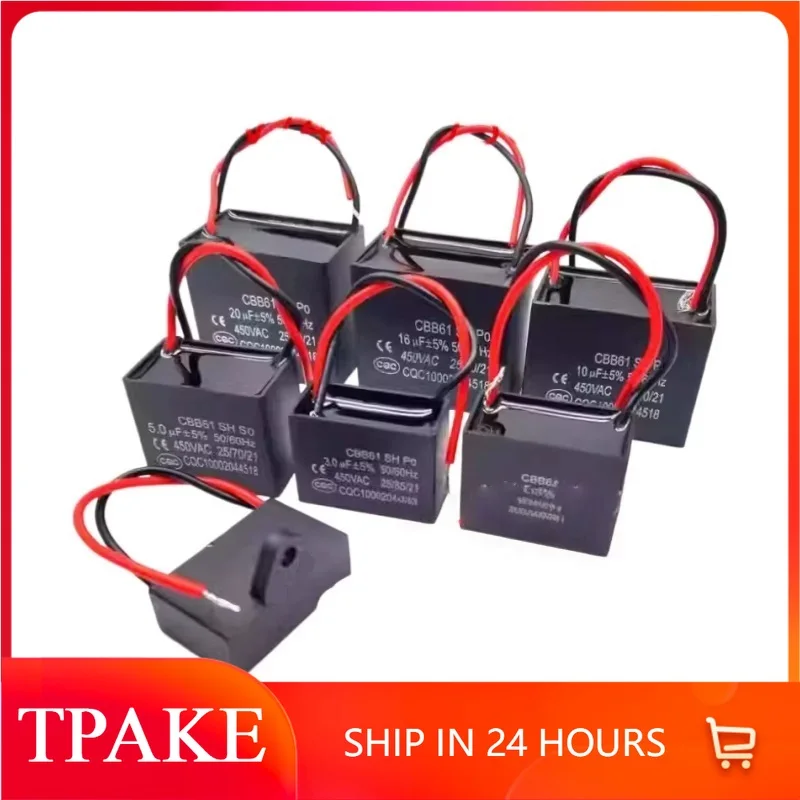 2PCS CBB61 450V 2.8uF 2.8mF Motor Start Run Fan Capacitor