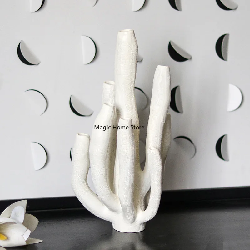 تمثال المرجان الاصطناعي الحرف اليدوية ديكور المنزل الشمال الحديثة التماثيل الزخرفية لغرفة المعيشة رف الكتب الديكور #4