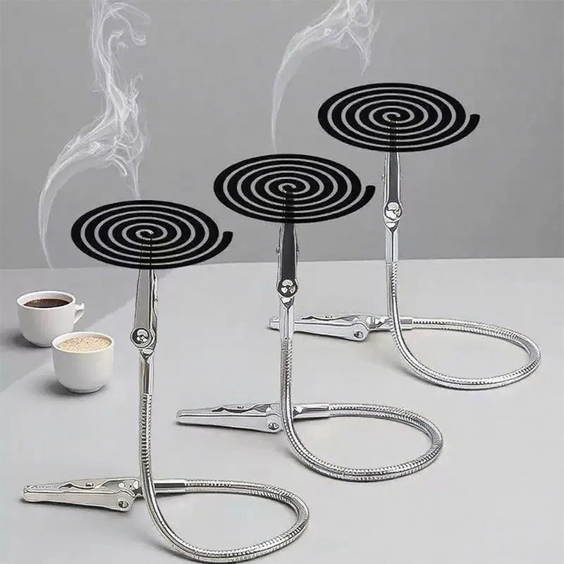 2 Piezas de Soporte para Espiral Antimosquitos, Clip Metálico de Doble Cabeza, Clip para Espiral Antimosquitos Flexible, Clip Metálico Aromático para Etiquetas Publicitarias
