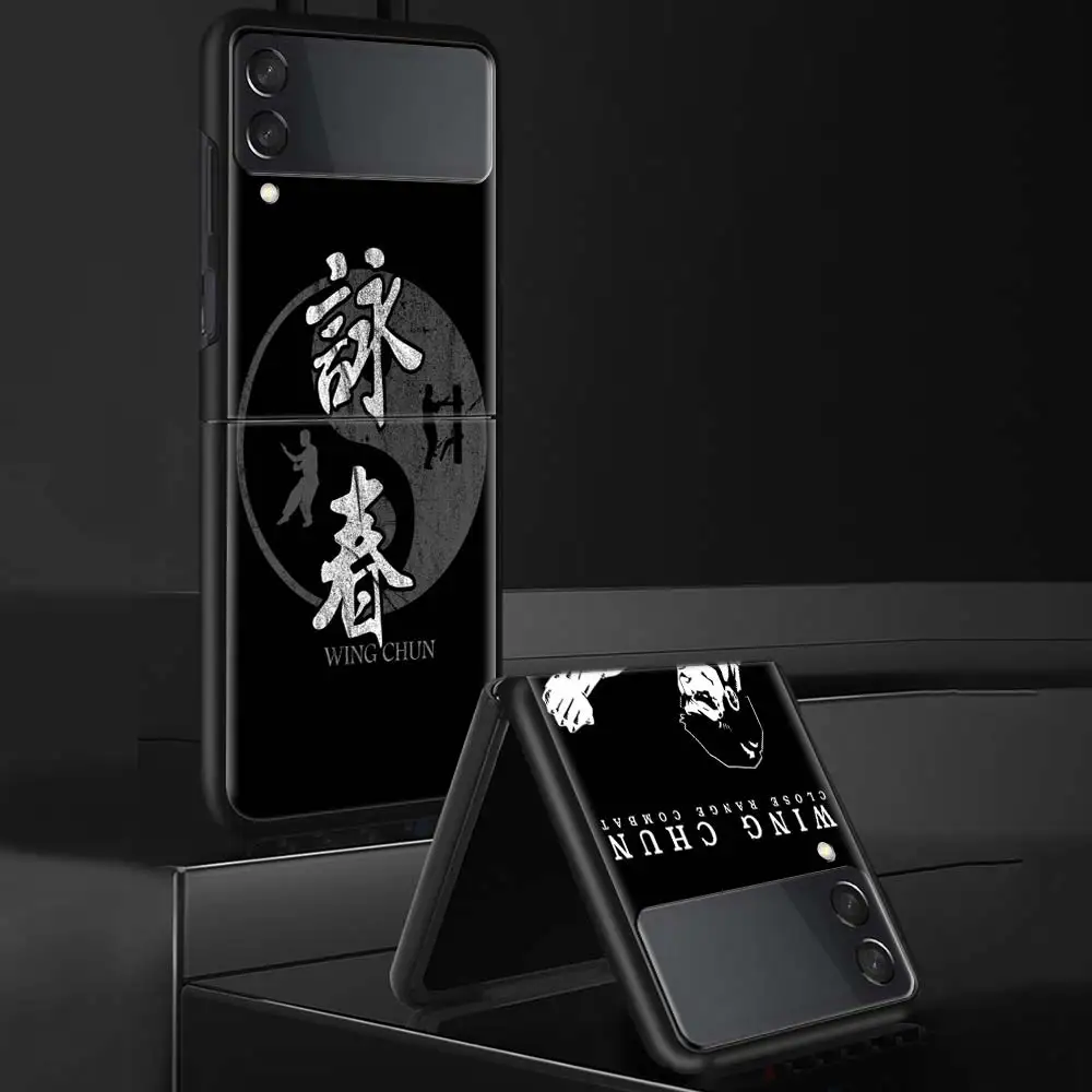 Wing Chun Kung Fu Phone Case For Samsung Galaxy Z Flip 6 5 4 3 5G Black Cover ZFlip6 ZFlip4 ZFlip5 ZFlip3 Coque Fundas Bumper Ga