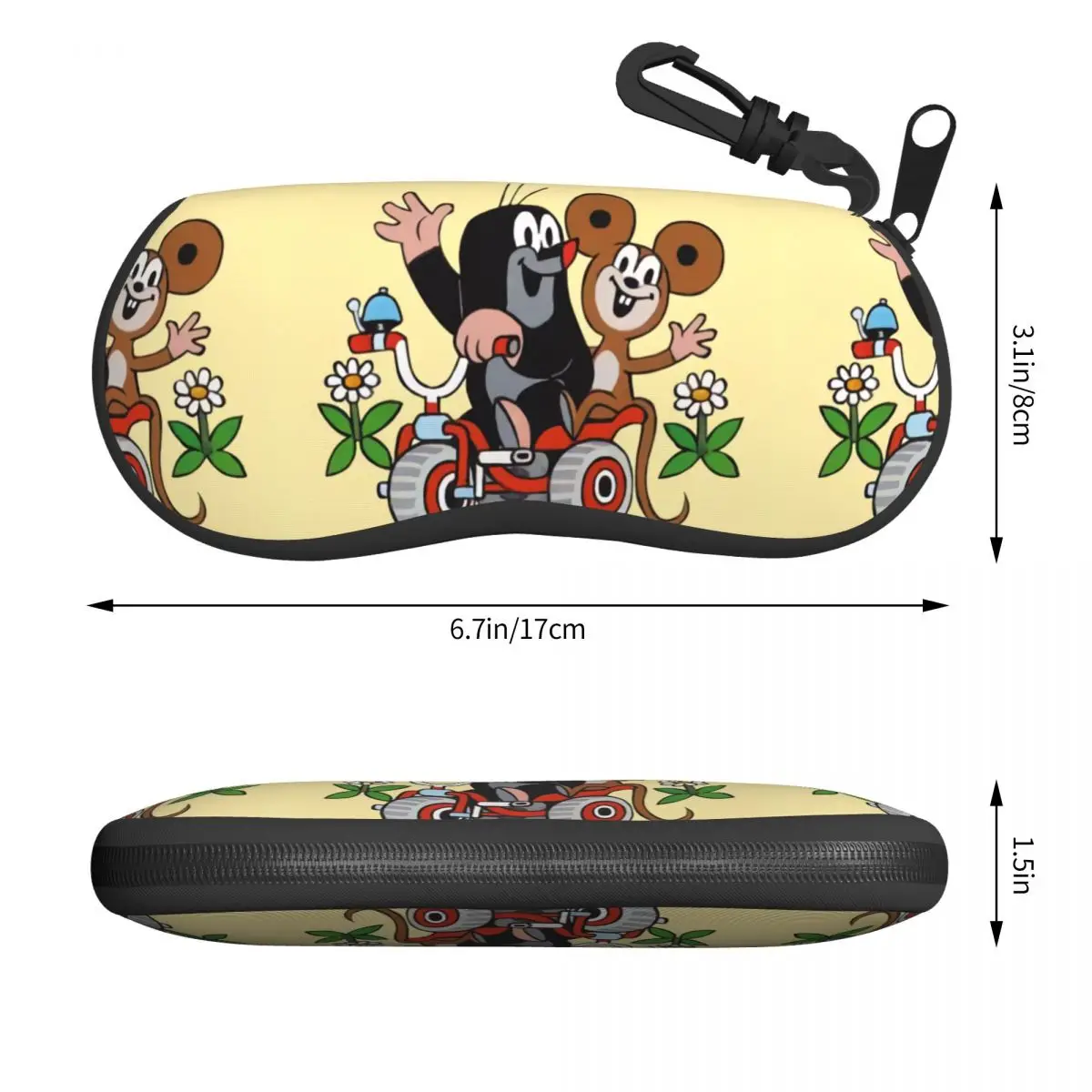 Custom Cartoon Happy Mole Glasses Case Stylish Cartoon Krtek Little Maulwurf Shell Eyeglasses Case Sunglasses Box