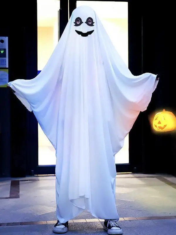 loween Ghost Costume Cloak eup Par Adult Children's Clothes Performance Outfit Polyester Material Traditional Chinese...