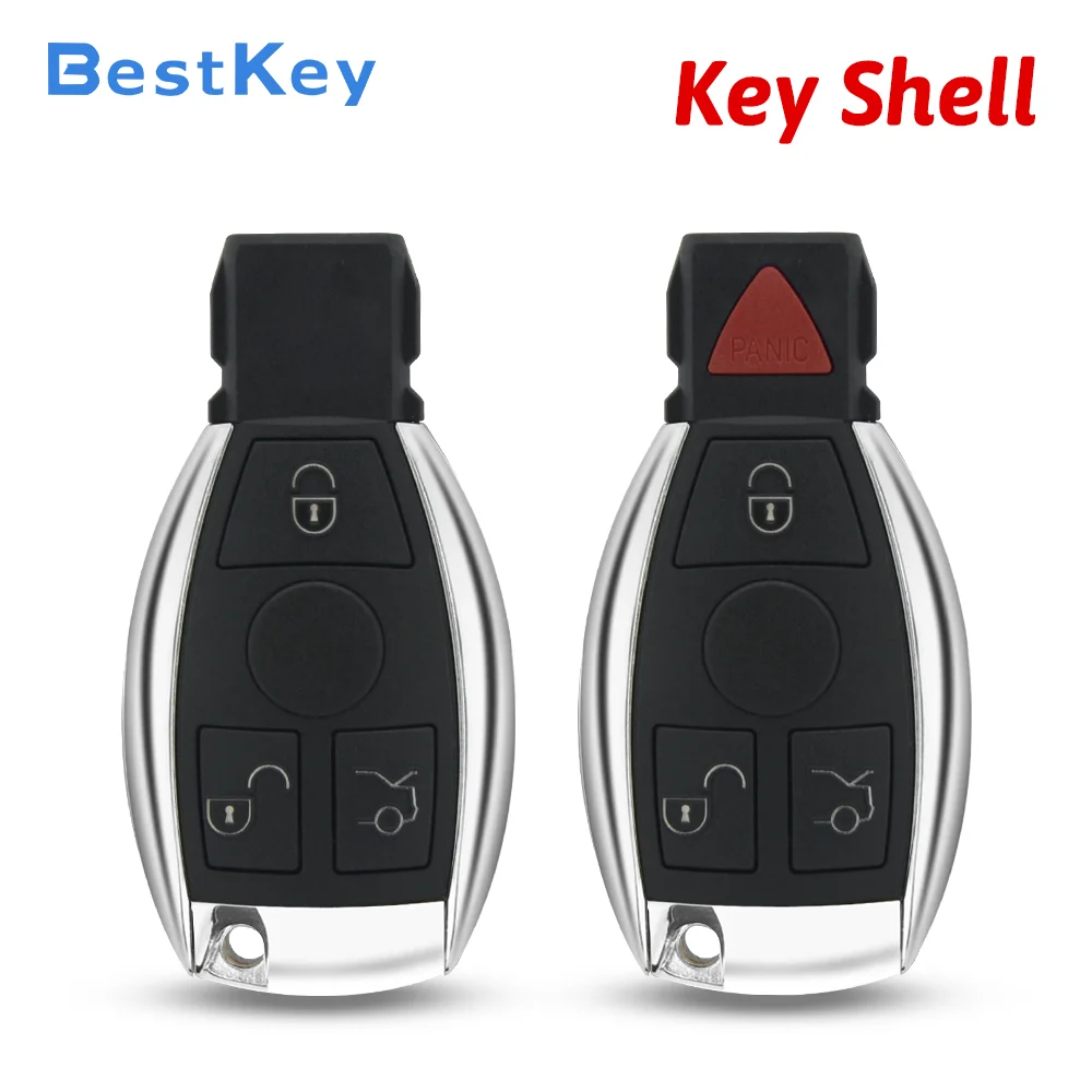 Best Key Aftermarket Remote Key Housing3 Button With Panic IYZDC07 IYZDC10 IYZDC11 DIY Repair Shell for Mercedes Benz C350 E350