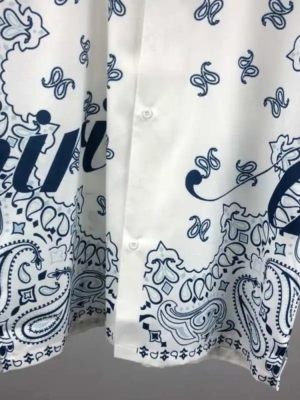 

Fashionable Short-Sleeved Shirt Suit Lapel Men's And Women's Loose Fit PU Leather Spring Autumn Beachwear Floral Print CleanFit