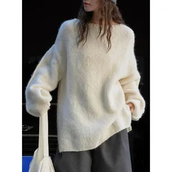 Women Soft Knitted Sweater O-Neck Long Sleeve 30% Wool Pullovers Clothes Tops For Women Sweater Pull Femme