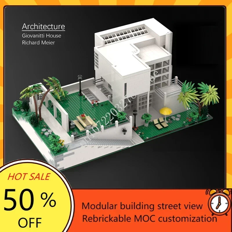 4066 Stuks Giovannitti Huis Van Richard Meier Modulaire Moc Creatieve Straatbeeld Model Bouwstenen Onderwijs Assemblage Speelgoed Geschenken