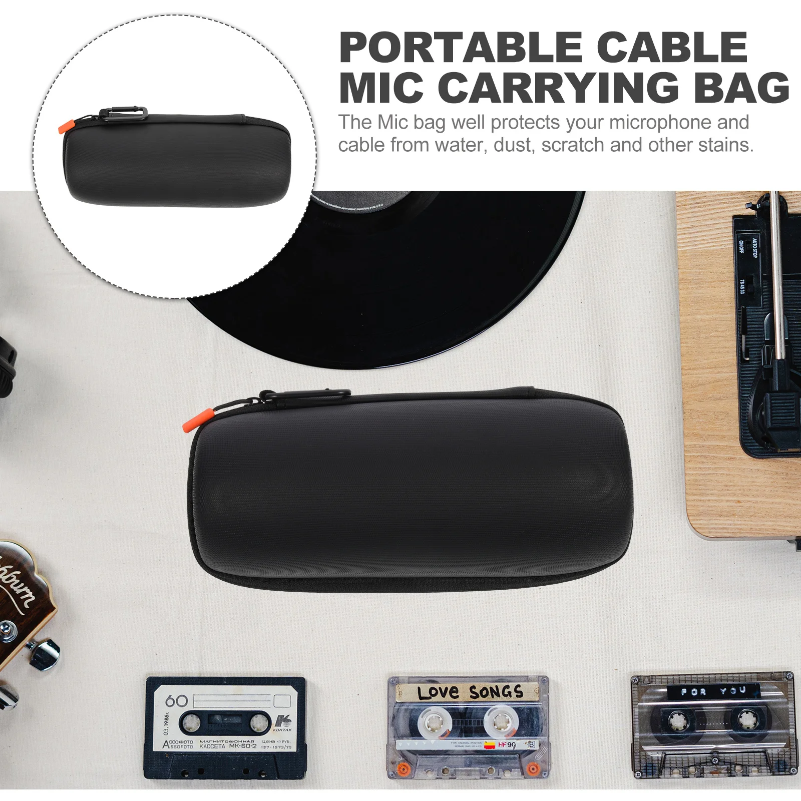 

Microphone Storage Bag Portable Mic Pouch Waterproof Dustproof Wear-Resistant Zipper Closure For Outdoor Gym Travel