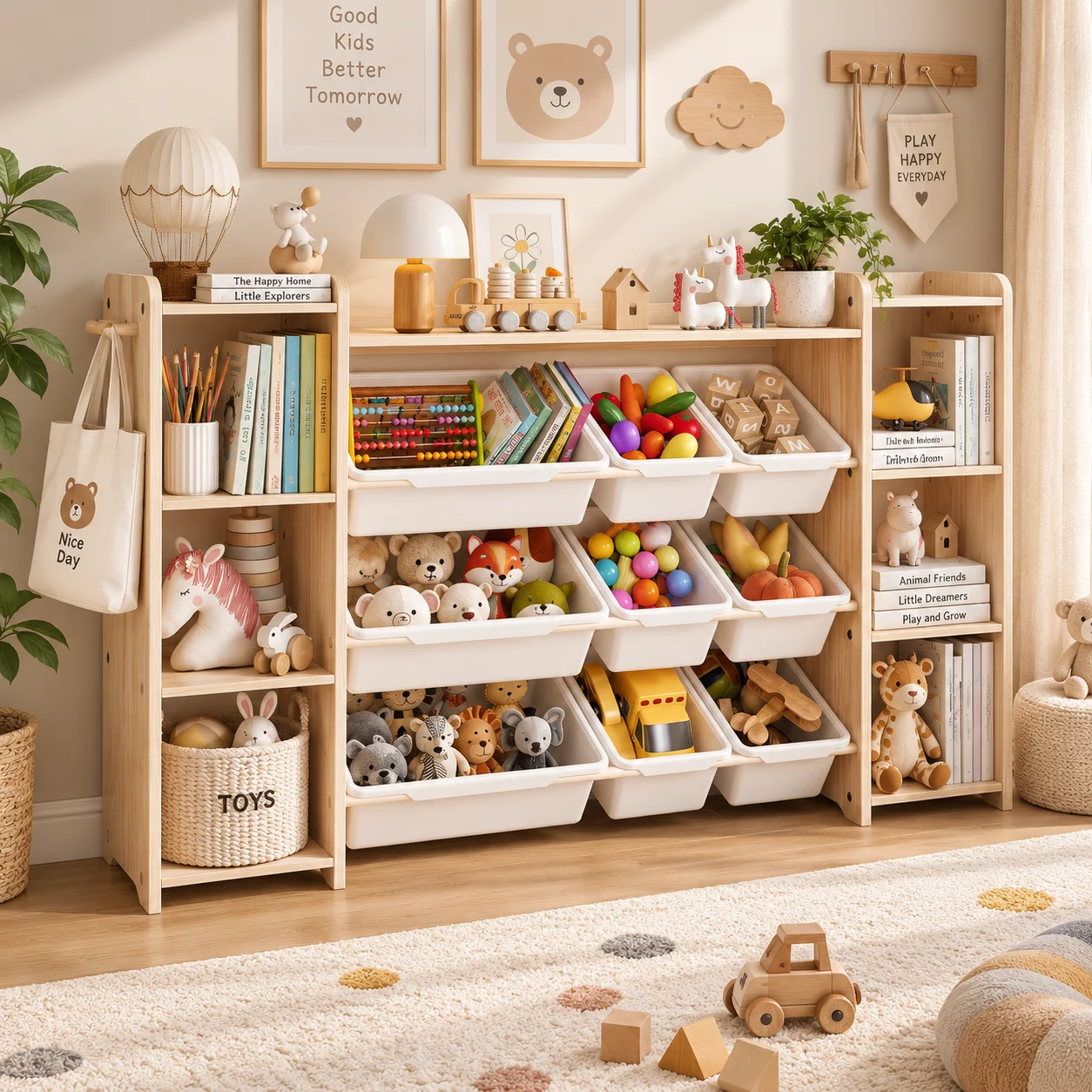 Baby Nursery Shelves - Organizzatore per Giocattoli Bianco con 6