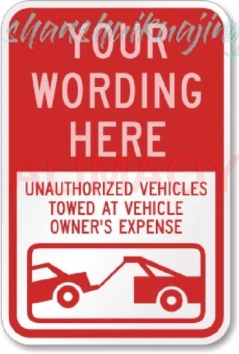 Custom Parking Violators Will Tow Sign Your Wording Weatherproof Aluminum 8