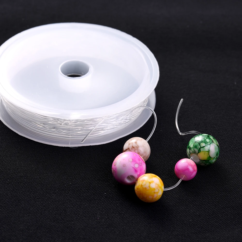 2 Stück Transparenter Kristall-Elastikfaden 0,4-1,2mm Schmuck-Perlenschnur für Armband Halskette DIY Handwerk und Schmuckherstellung Zubehör – Detail 3