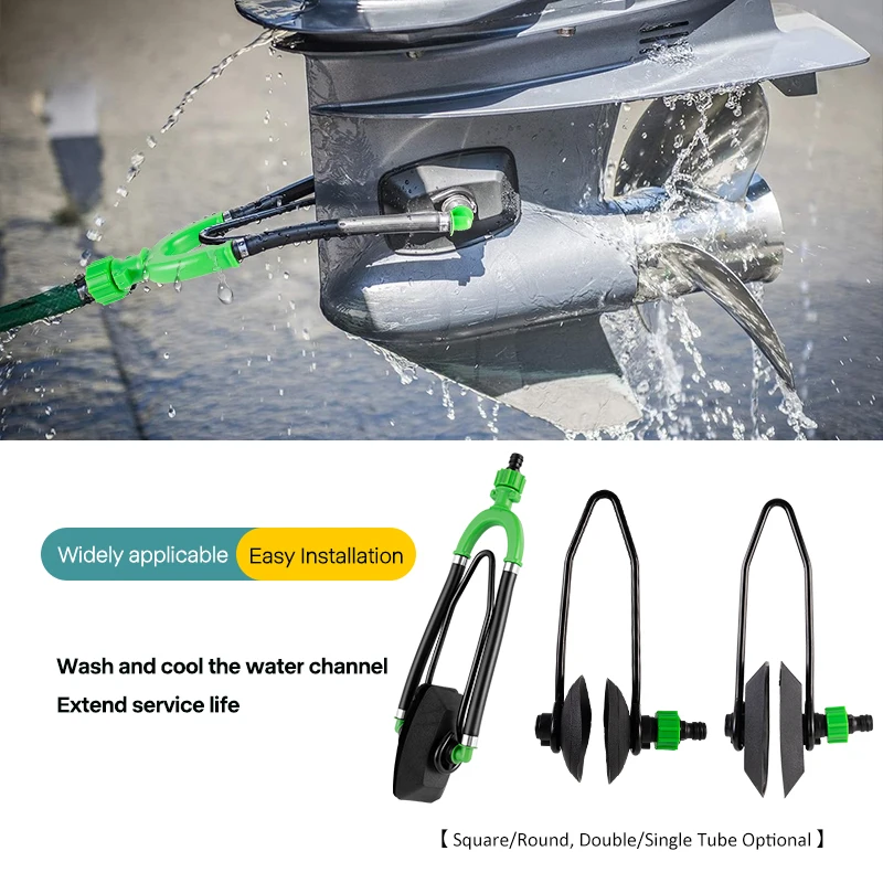 Quick Connect Boat Motor Flusher Muffs, 16mm Threaded Adapter for Outboard Engine Cleaning, Fast Release Hose Connector