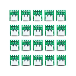 10 Pcs Female Connector USB Type C Breakout Board with PCB Converter Board for Data Line Wire Cable Transfer