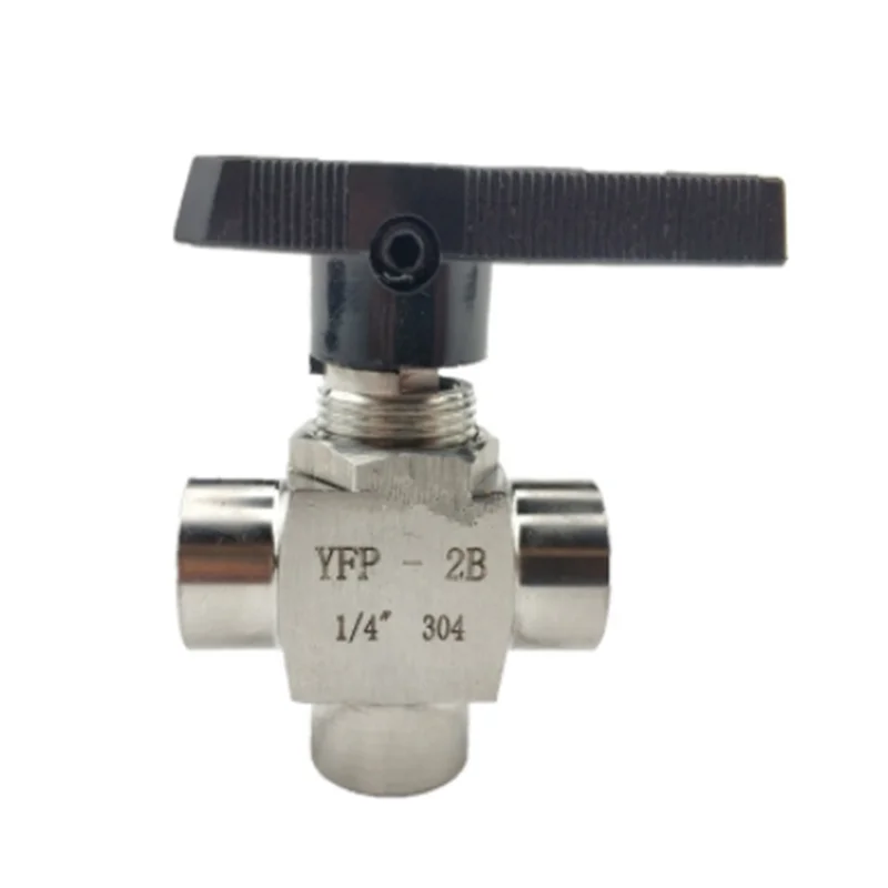 

1PC Three-way Ball Valve Female Thread G1/8" G1/4" G3/8" G1/2" G3/4" BSP stainless steel 304 high pressure temperature YFP-2B