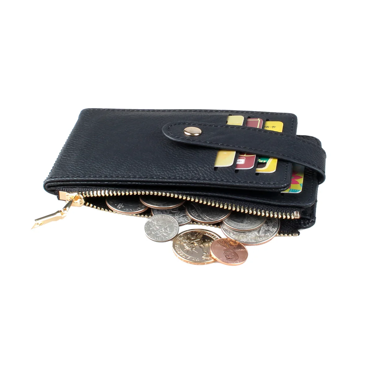 Mini Minimalist Clutch Coin Purse, Solid Color Credit Card Holder With Multi Card Slots