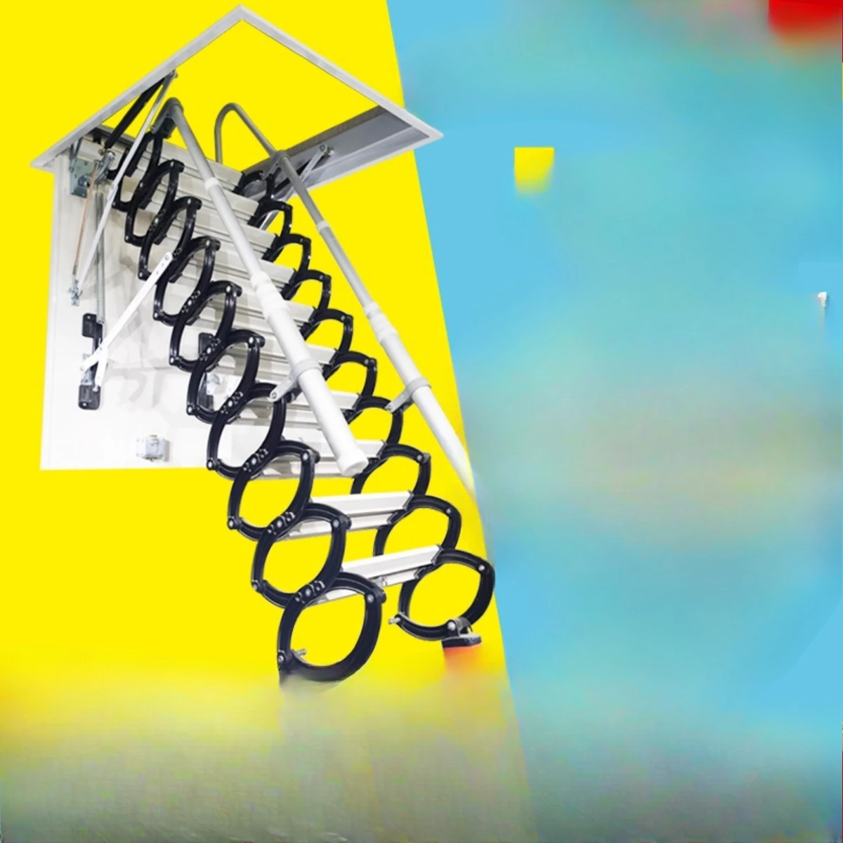 

Manual attic telescopic stairs household invisible lift