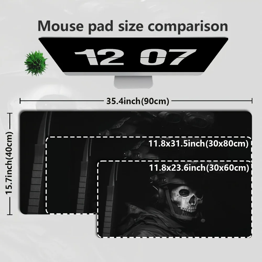 CIFBUY Extended Gaming Mouse Pad Skull Special Forces Non Slip Keyboard Desk Mat HD Print Laptop Computer Office Work Decor