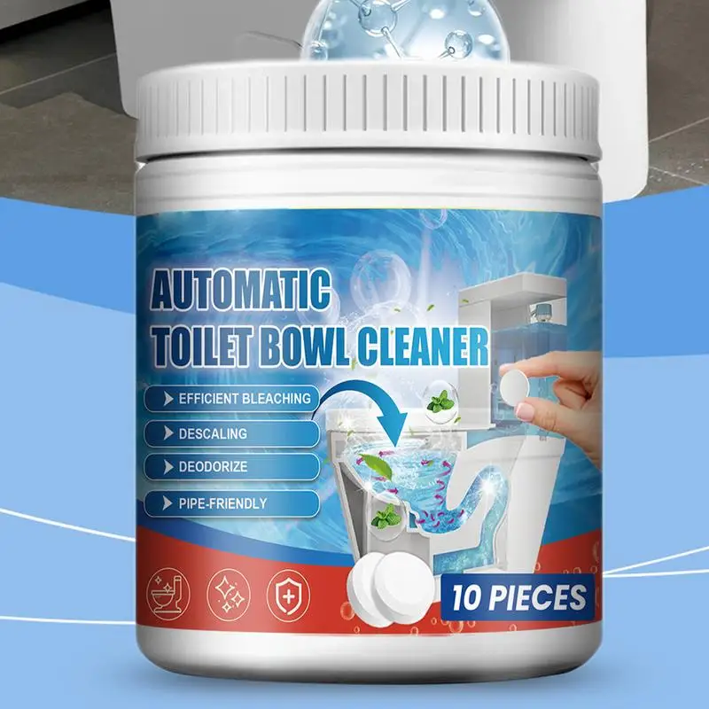 Cleaning Tablets For Toilet 10pcs Toilet Bowl Cleaning Tablets Slow-Releasing Toilet Tough Stain Remover Long-Lasting Janitorial