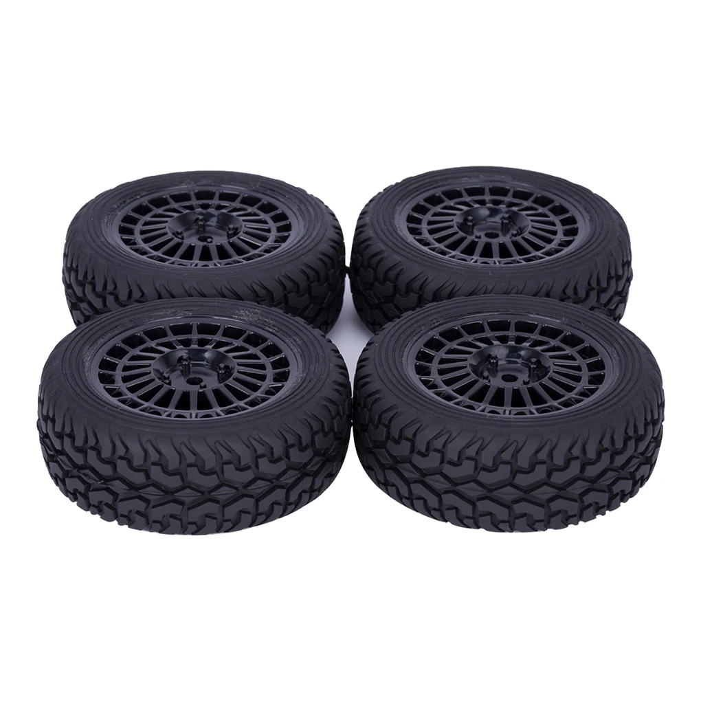 4pcs Plastic Glued Rubber Tire Wheels Rim for 1/10 1/14 1/16 RC Car TAMIYA TT01 TT02 HSP Wltoys 144001 94122 94123 Part