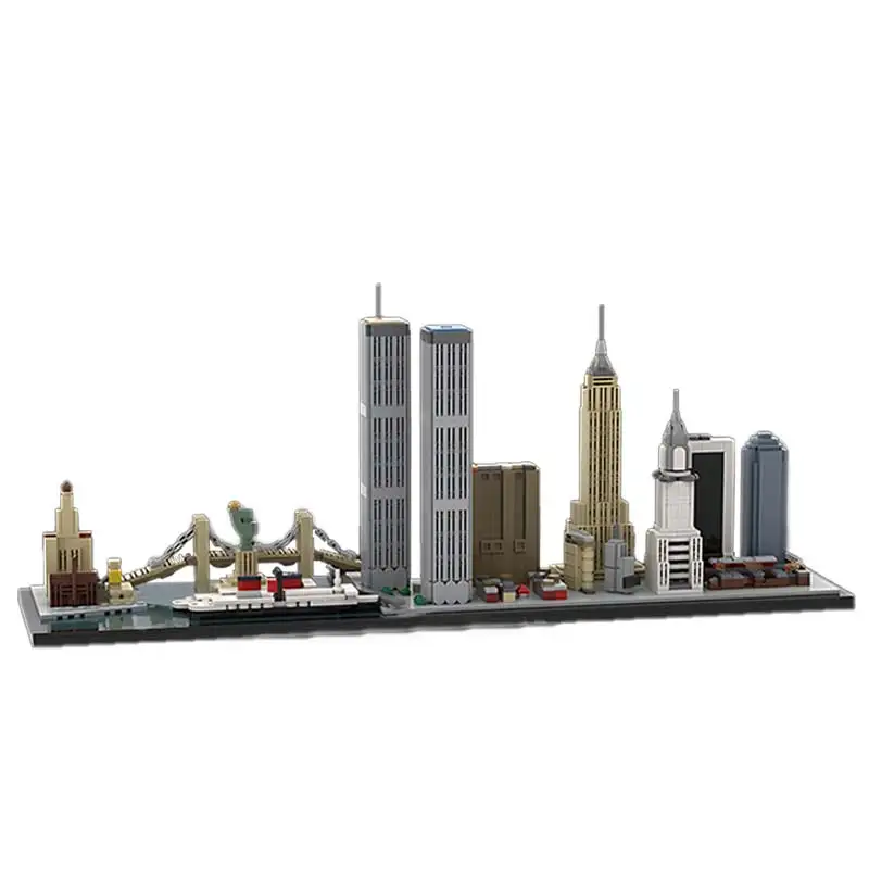 Hot Sales New York City Skyline Model Bricks MOC Famous Architecture Street View Building Blocks Assembling Toys Kids Gifts